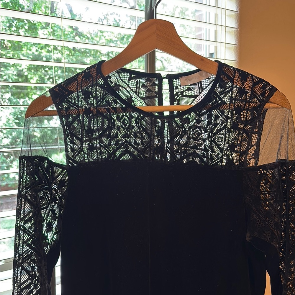 Anne Fontaine Black Lace Top